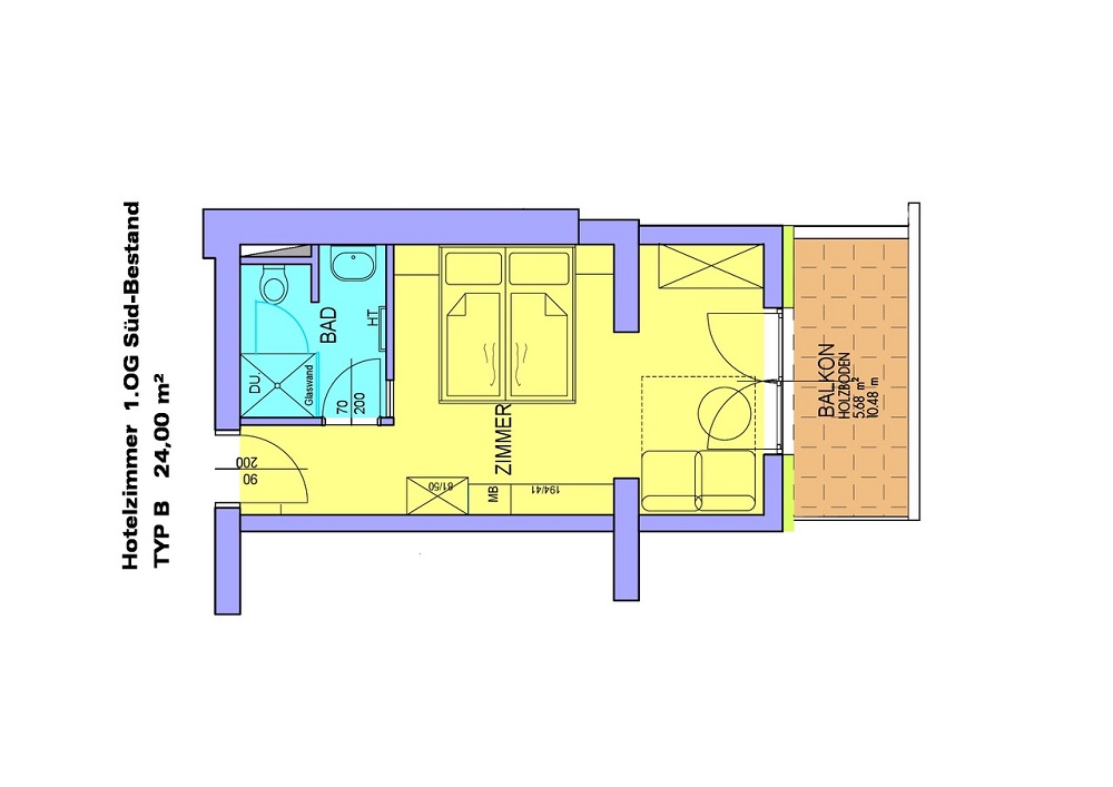 Grundriss Zimmer Schwalbenkofel